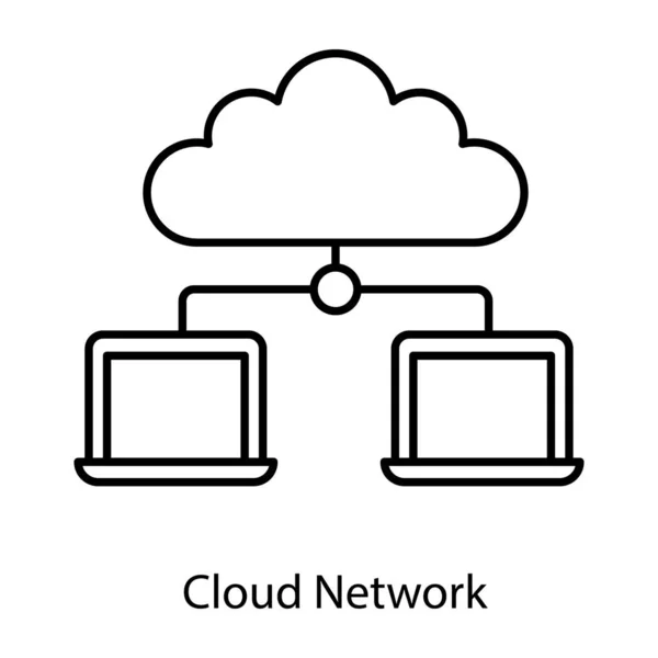 Cloud Verbunden Mit Laptops Cloud Netzwerk Symbol — Stockvektor