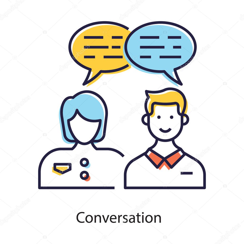 Avatar with chatbot concept of discussion icon.