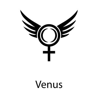 Dolu tasarım vektöründe Venüs simgesi simgesi.