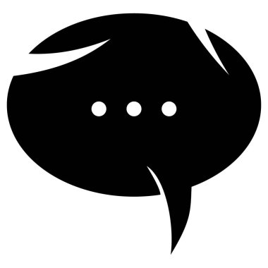 Konuşma sohbeti, diyalog simgesi olarak glyph vektör tasarımı 