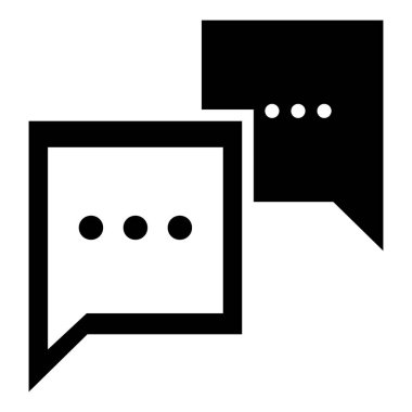 Beyaz arkaplanda izole edilmiş diyalog baloncuk simgesi 