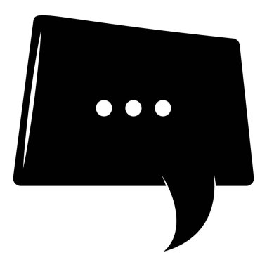 Tasarım projelerinde, karikatür baloncuğunda, pop sanat vektöründe kullanılacak konuşma baloncuğu dolu tasarım simgesi. 