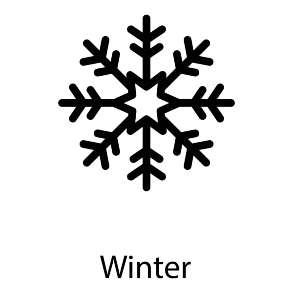 Solid Design Snowflake Ice Crystal Icon — Stock Vector