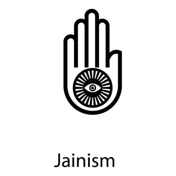 Jainisme Traditioneel Bekend Als Jain Dharma Icoon Gevuld Ontwerp — Stockvector