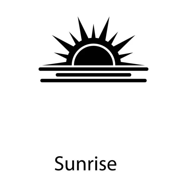 Solid Vector Design Sunrise Morning Symbol Icon — Stock Vector