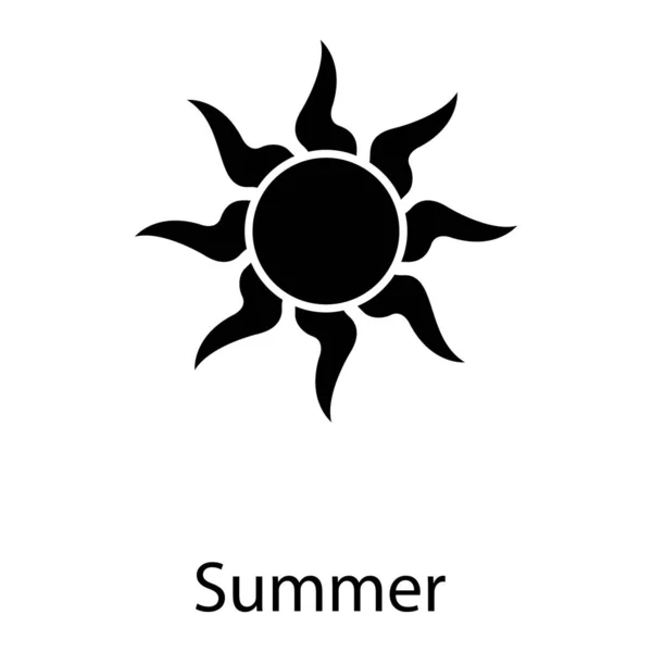 Сонячне Світло Зображує Значок Літнього Сезону Заповненому Дизайні — стоковий вектор