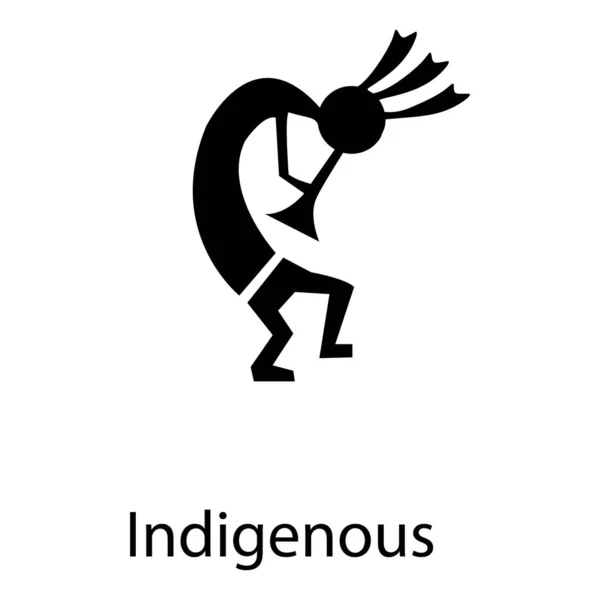 Icono Avatar Indígena Aislado Sobre Fondo Hite — Vector de stock