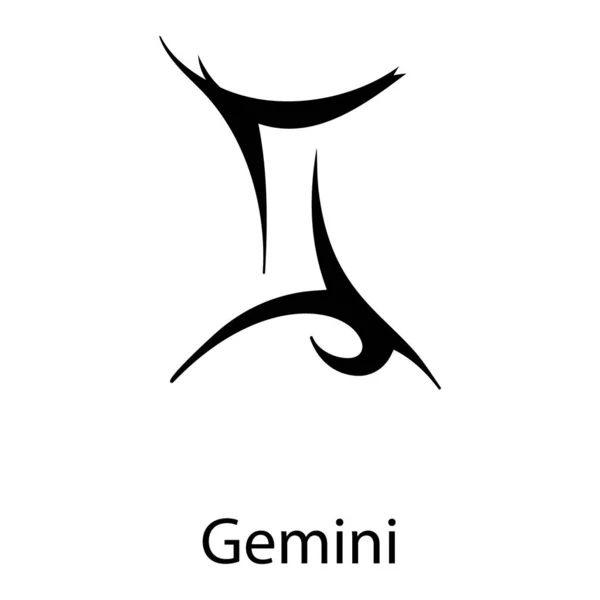 Ícone Símbolo Gemini Vetor Design Preenchido — Vetor de Stock