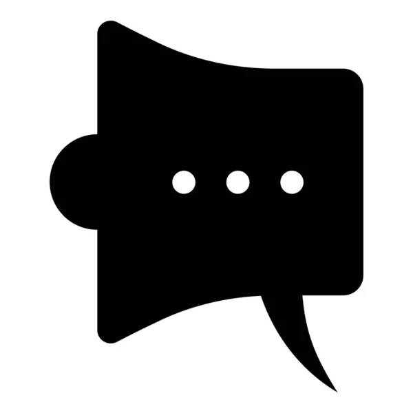 Chat Promotion Icône Message Mégaphone Dans Conception Vecteur Glyphe — Image vectorielle