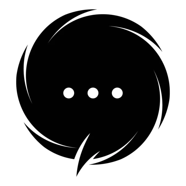 Gefüllte Comic Chat Blase Diskussionsdialog Ikone Solidem Design — Stockvektor