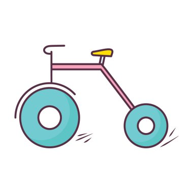 Beyaz arkaplanda iki tekerlekli velocipede simgesi izole edildi 