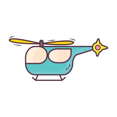 Helicopter vector icon in hand drawn design 