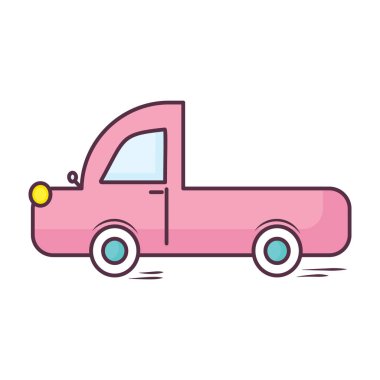 El çizimi lojistik yükleyici, karalama vektör tasarımlı düz kamyon 