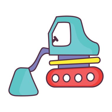 İnşaat makineleri, karalama tasarımında buldozer simgesi 