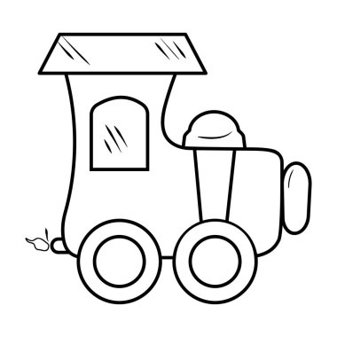Moda el çizimi vektör tasarımında buhar motoru lokomotif simgesi 