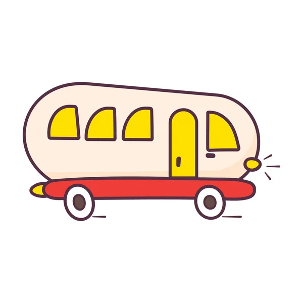 Skizzenhafte Ikone Des Busses Kinderspielzeug Cartoon Editierbaren Stil — Stockvektor
