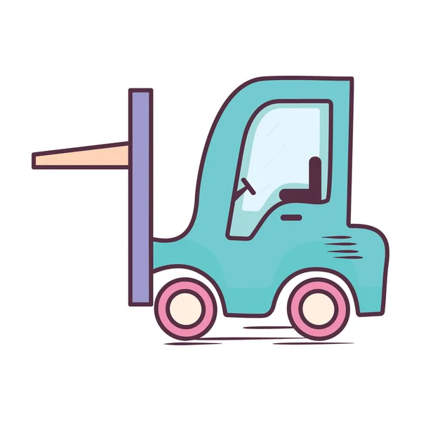 Shifting Parcels Cartons Icon Forklift Truck Doodle Design — Stock Vector