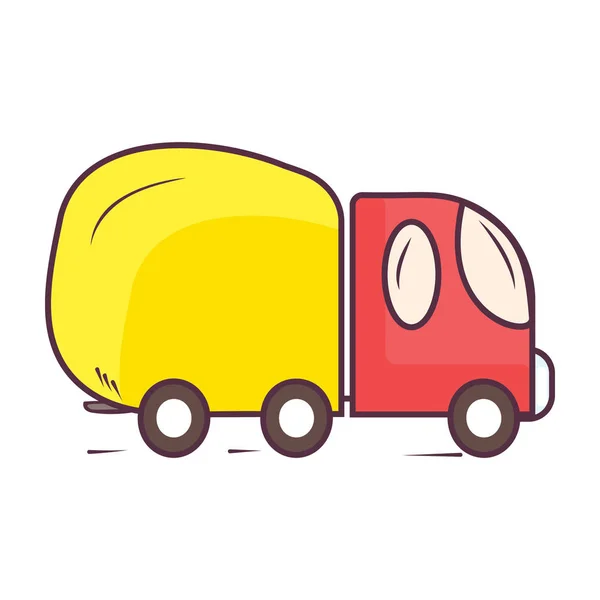 大型货运 重型卡车涂鸦图标设计 — 图库矢量图片