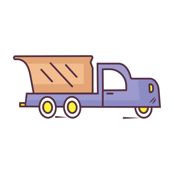 Dumpster Transportation Doodle Vector Design Dump Truck Icon Style — Stock Vector