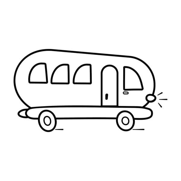 Эскизная Икона Автобуса Детский Игрушечный Мультфильм Съедобном Стиле — стоковый вектор
