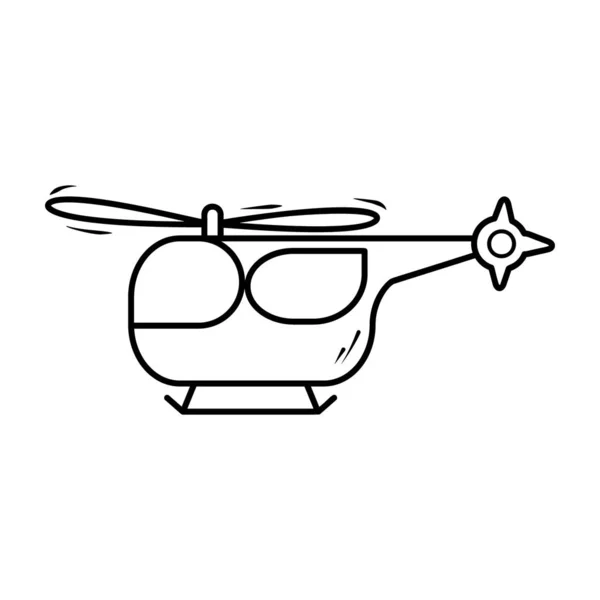 Helicóptero Icono Vectorial Diseño Dibujado Mano — Archivo Imágenes Vectoriales