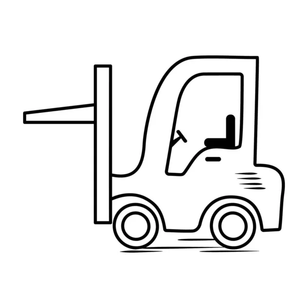 Shifting Parcels Cartons Icon Forklift Truck Doodle Design — Stock Vector