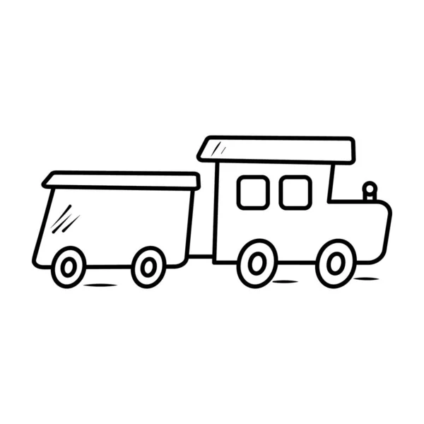 Рука Намальована Громадський Залізничний Транспорт Поїзд Векторний Каракулі Дизайн — стоковий вектор