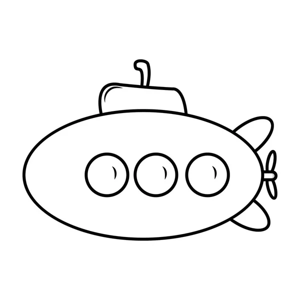 水中魚雷手描きのアイコン ラインドアベクトルスタイル — ストックベクタ