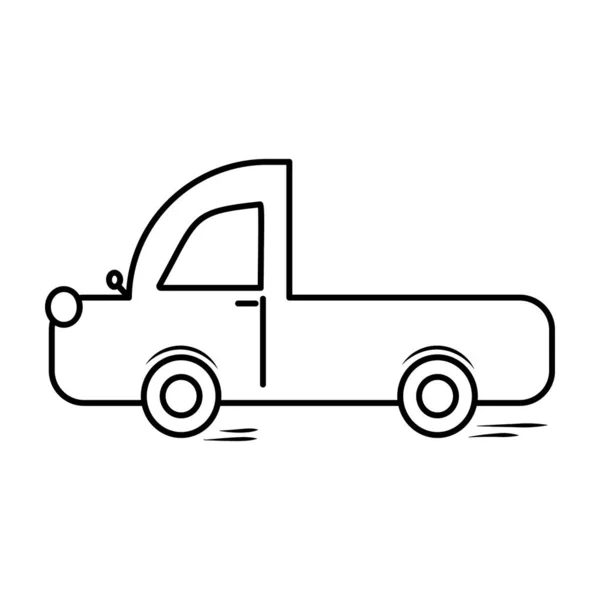 Kézzel Rajzolt Logisztikai Rakodó Linebed Truck Doodle Vector Design — Stock Vector