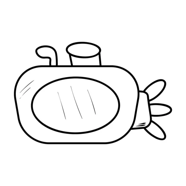 Icône Dessinée Main Par Torpille Sous Marine Style Vectoriel Doodle — Image vectorielle
