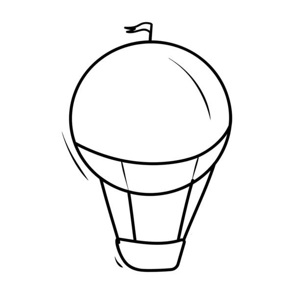Handritad Varmluftsballong Vektor Linje Design — Stock vektor