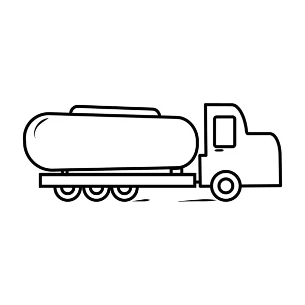 Delivery Transportation Icon Trailer Hand Drawn Design — Stock Vector