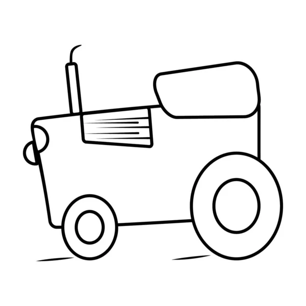 Zemědělské Stroje Vektorová Ikona Traktoru Ručně Kresleném Provedení — Stockový vektor