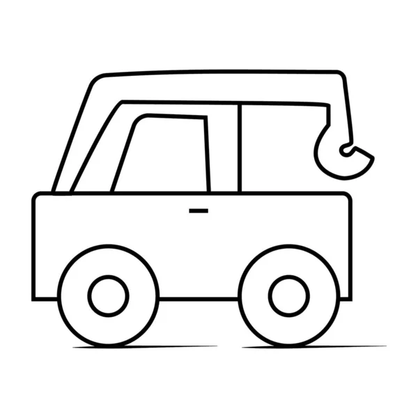 Γάντζος Γερανός Φορτηγό Logistic Γραμμή Ζωγραφισμένο Στο Χέρι Στυλ Εικονίδιο — Διανυσματικό Αρχείο