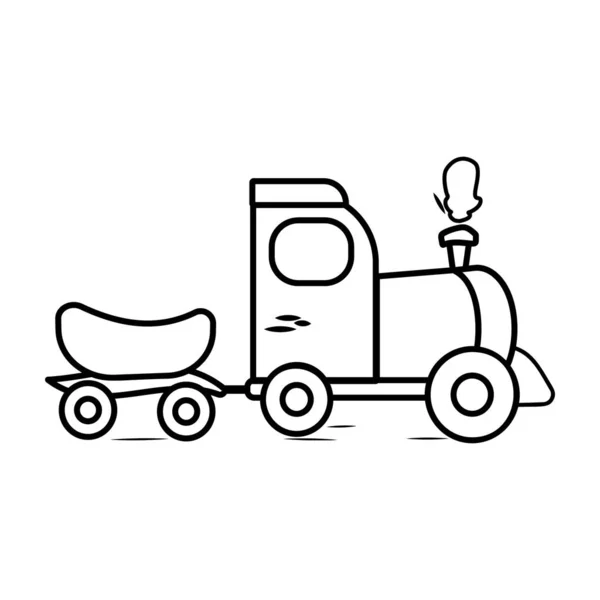 手绘矢量设计中的涂鸦式蒸汽机车图标 — 图库矢量图片