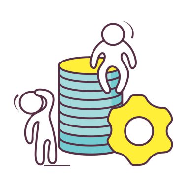 Veritabanı ayarı dişli, veritabanı yapılandırması düz düzenlenebilir vektör 