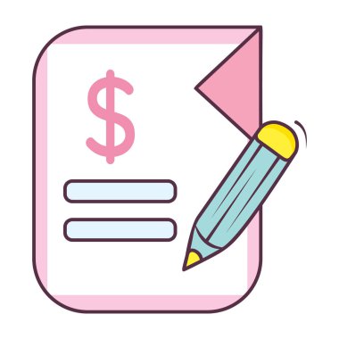 Belgede dolar sembolü, iş kağıdı, düz vektör 