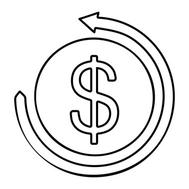 Para akışı simgesi ya da nakit akışı, düzenlenebilir vektör mükemmel bir çizgi grafik olarak dizayn edilir