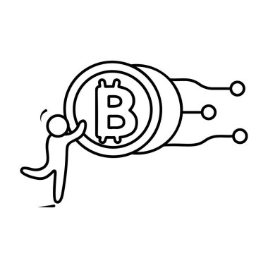 Bitcoin sembolü biçiminde ileri teknoloji dijital para kavramı 