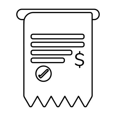 Ödeme makbuzu, satır düzenlenebilir vektör alışveriş kavramı 