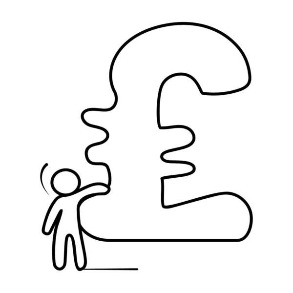 Pfund Symbol Isoliert Auf Weißem Hintergrund Linienvektorstil Des Pfund — Stockvektor