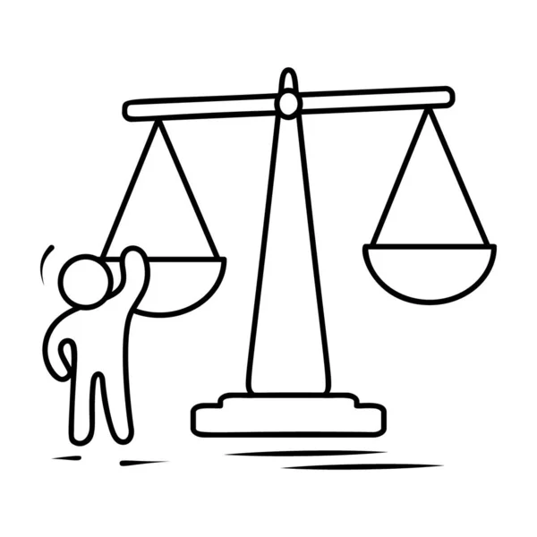 Gerechtigkeitsskala Liniensymbol Auf Weißem Hintergrund Isoliert Zuständigkeitsvektor — Stockvektor