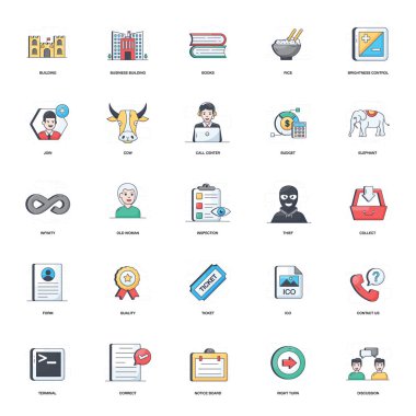 Burada düz renkli simgeler seti var. Renkli ve çekici koleksiyon bu sürüyü diğerlerinden farklı kılıyor. İndirme düğmesine tıklayın.