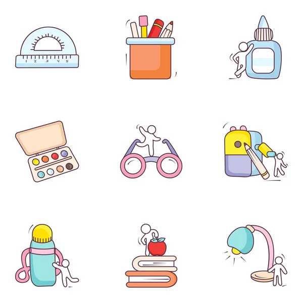 Hier Brengen Wij Een Geweldige Collectie Van Educatieve Accessoires Doodle — Stockvector