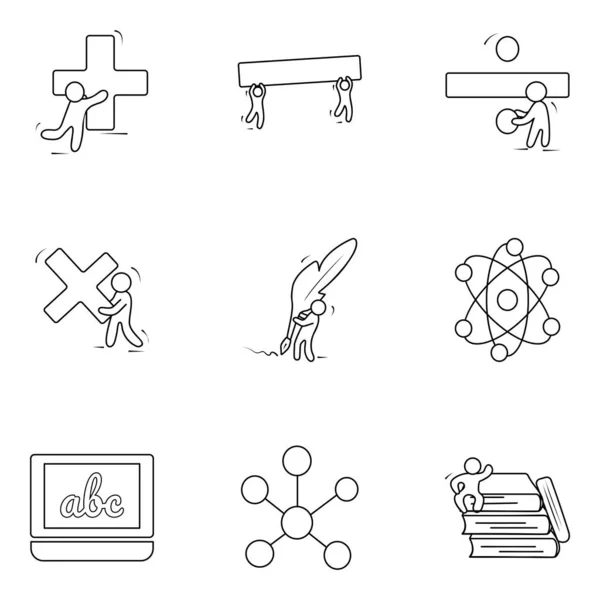 Aquí Traemos Una Increíble Colección Accesorios Educativos Doodle Iconos Estos — Vector de stock
