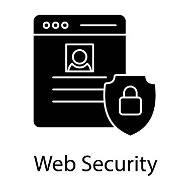 Web sitesi koruma kavramı, web güvenlik simgesi tasarımı.