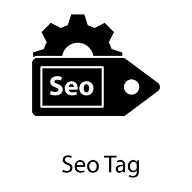 Seo ticari etiketi, seo etiket simgesi katı tasarım 