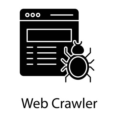 Siber uzay konsepti, web sürüngen simgesi dolu tasarım 