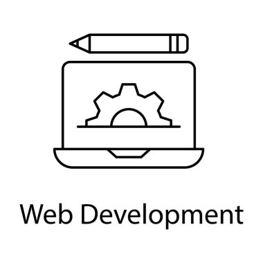 Seo web ayarı kavramı, satır tasarımında web geliştirme simgesi 