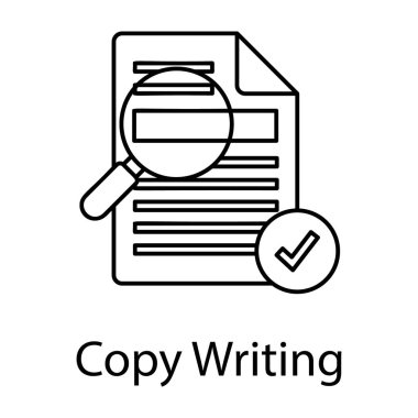 Seo yazı yazma kavramı ve blog kavramı, satır simgesi biçiminde kopyalama vektörü 